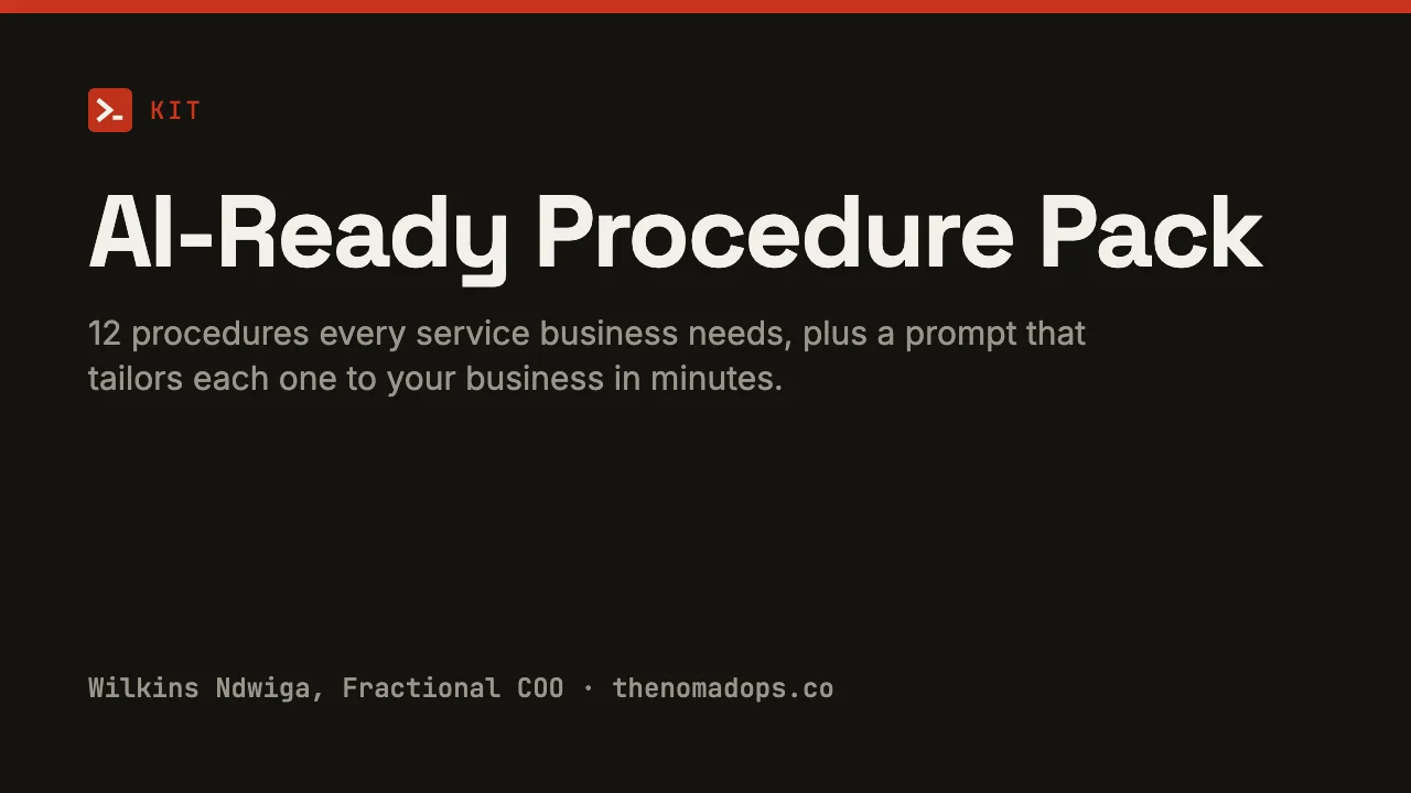 The AI-Ready Procedure Pack: twelve service business SOP templates